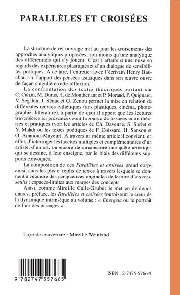 Parallèles et croisées (9782747557665-back-cover)