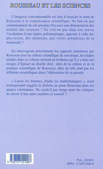 Rousseau et les sciences (9782747551007-back-cover)