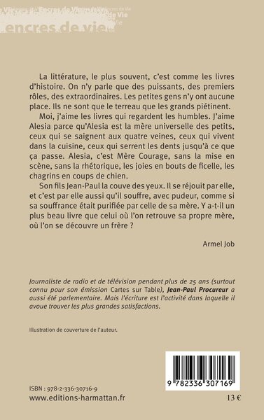 Alesia, Lettre ouverte à ma mère (9782336307169-back-cover)