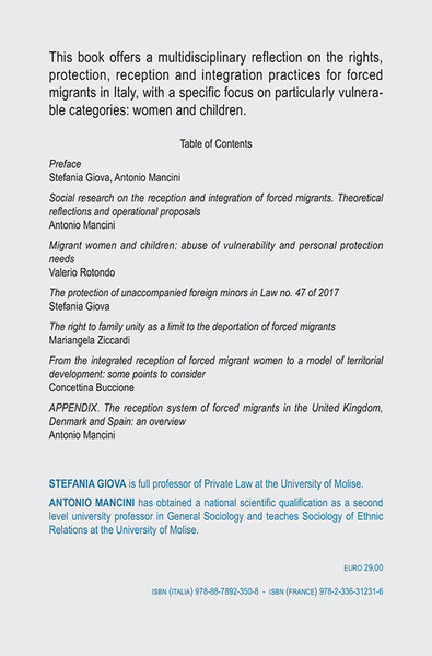Women and children in migration, Protections and reception systems (9782336312316-back-cover)