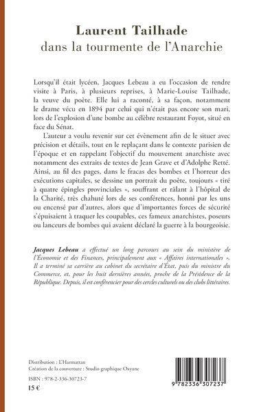 Laurent Tailhade dans la tourmente de l'Anarchie (9782336307237-back-cover)
