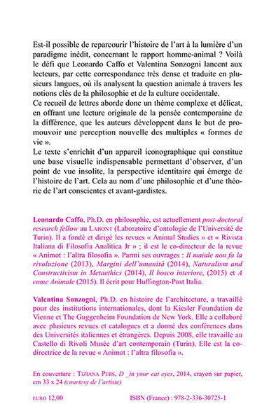 Un art pour l'autre, L'animal dans la philosophie et dans l'art (9782336307251-back-cover)