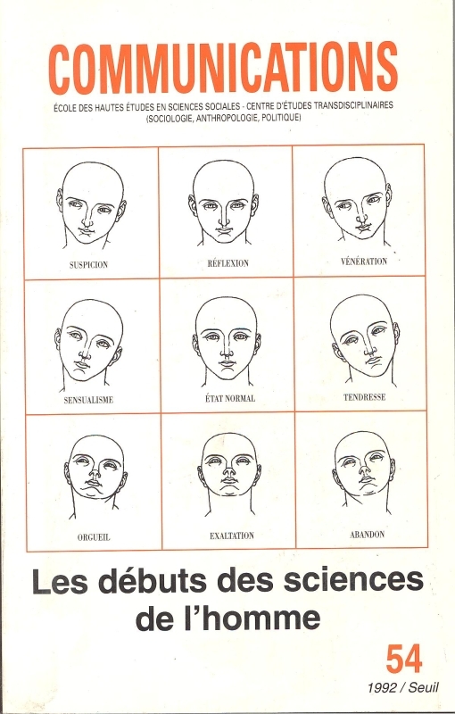 Communications, n° 54, Les Débuts des sciences de l'homme (9782020143837-front-cover)