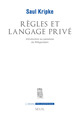Règles et Langage privé. Introduction au paradoxe de Wittgenstein (9782020172790-front-cover)