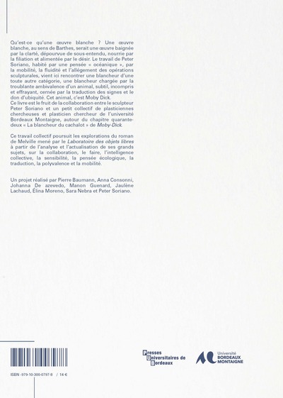 The whiteness of the whale, Recherche en arts et expérience collective (9791030007978-back-cover)