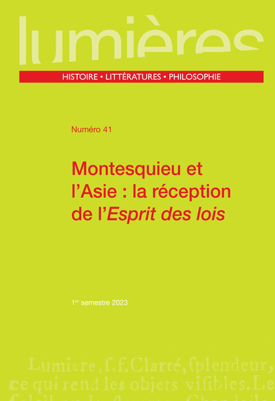 Montesquieu et l’Asie : la réception de l’Esprit des lois (9791030010275-front-cover)