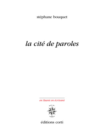 LA CITE DE PAROLES (9782714311948-front-cover)