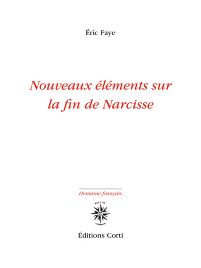 Nouveaux éléments sur la fin de Narcisse (9782714312150-front-cover)