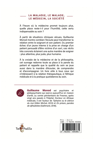 L'humilité en médecine, au coeur de la relation médecin-malade (9782353454365-back-cover)