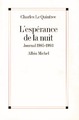 L'Espérance de la nuit, Journal 1985-1993 (9782226085085-front-cover)