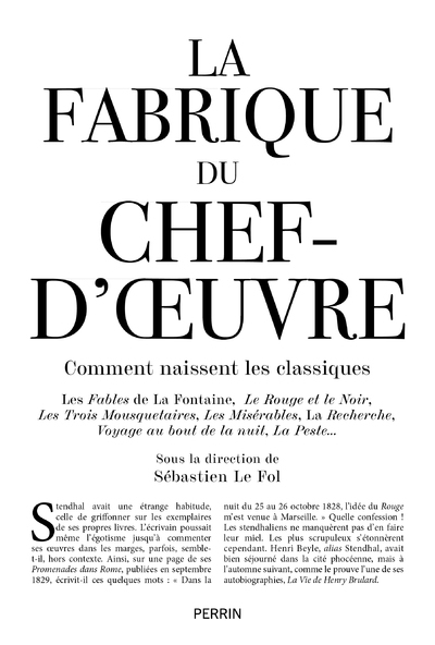 La Fabrique du chef d'oeuvre (9782262095147-front-cover)