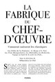 La Fabrique du chef d'oeuvre (9782262095147-front-cover)