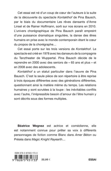 Le Kontakthof De Pina Bausch, FÉMININ-MASCULIN, LE LABYRINTHE DES RELATIONS HUMAINES (9782875931733-back-cover)