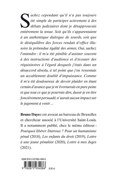 Lettre au procureur du Roi (9782875934086-back-cover)