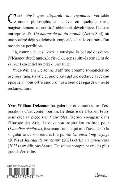 C’est ainsi que disparaît un royaume, roman (9782875935472-back-cover)