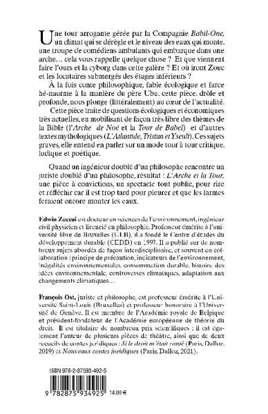 L’Arche et la Tour, théâtre (9782875934925-back-cover)