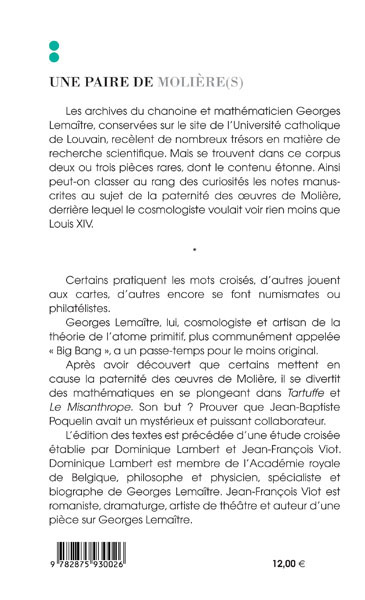 Une Paire De Molière(S) (9782875930026-back-cover)
