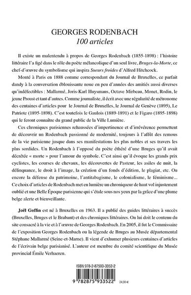 Georges Rodenbach, 100 Articles (9782875933522-back-cover)