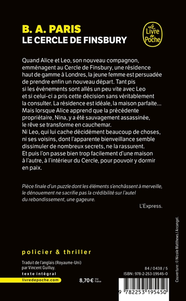 Le Cercle de Finsbury (9782253195450-back-cover)