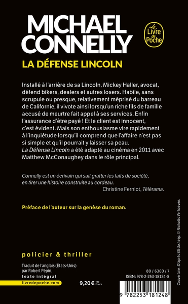 La Défense Lincoln (9782253181248-back-cover)