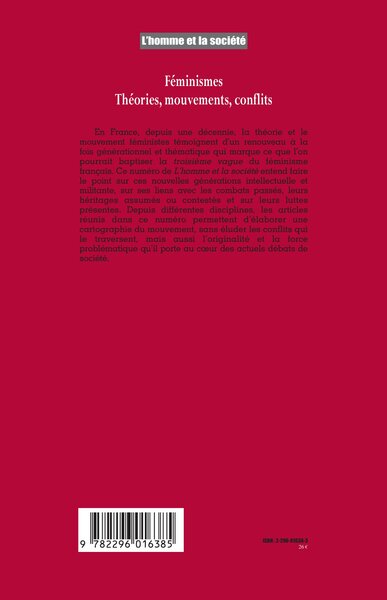 L'Homme et la Société, Féminismes, Théories, mouvements, conflits (9782296016385-back-cover)