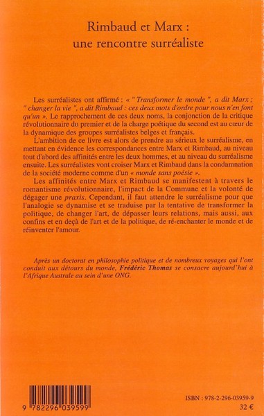 Rimbaud et Marx : une rencontre surréaliste (9782296039599-back-cover)