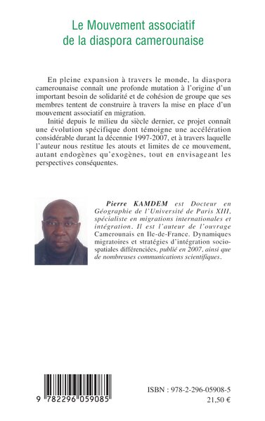 Le Mouvement associatif de la diaspora camerounaise, Enjeux et perspectives (9782296059085-back-cover)