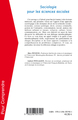 Sociologie pour les sciences sociales (9782296057401-back-cover)