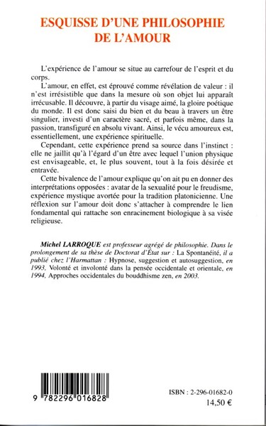 Esquisse d'une philosophie de l'amour, Nouvelle édition revue et augmentée (9782296016828-back-cover)