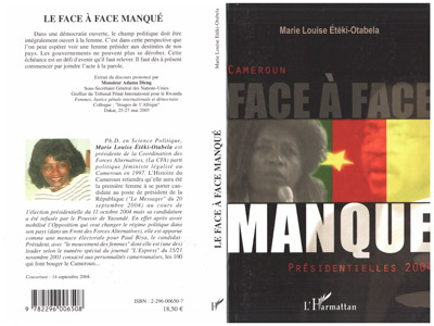 Face-à-face manqué, Cameroun Présidentielles 2004 (9782296006508-front-cover)