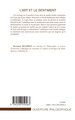 L'art et le sentiment, Ethique et esthétique chez Kant (9782296050563-back-cover)