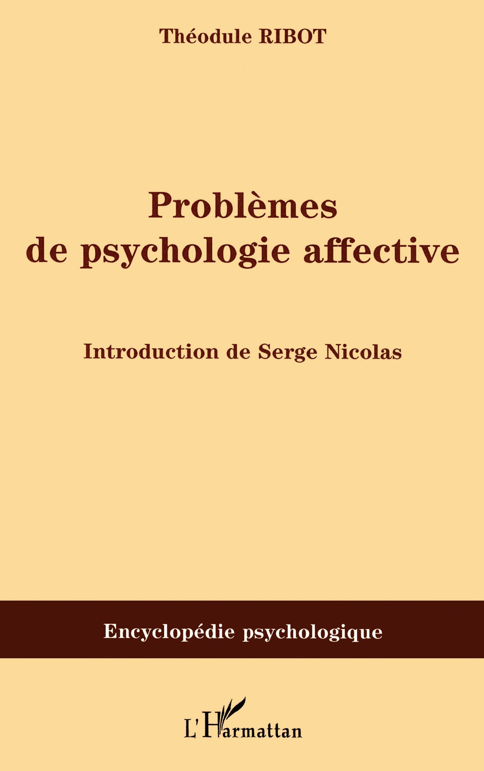 Problèmes de psychologie affective (9782296034921-front-cover)