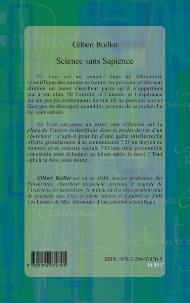 Science sans Sapience, Roman (9782296074705-back-cover)