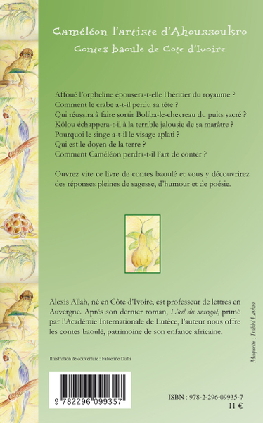 Caméléon l'artiste d'Ahoussoukro, Contes baoulé de Côte d'Ivoire (9782296099357-back-cover)