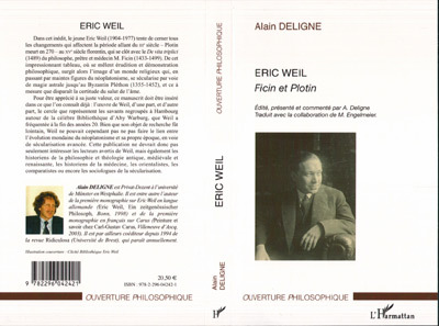 Eric Weil, Ficin et Plotin (9782296042421-front-cover)