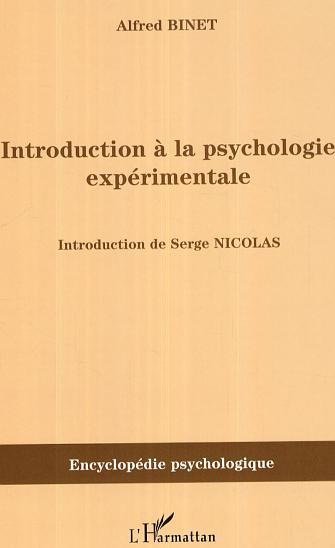 Introduction à la psychologie expérimentale (9782296008908-front-cover)