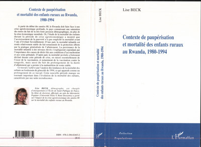 Contexte de paupérisation et mortalité des enfants ruraux au Rwanda, 1980-1994 (9782296024632-front-cover)