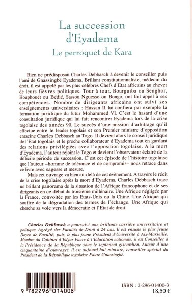 La succession d'Eyadema, Le perroquet de Kara (9782296014008-back-cover)