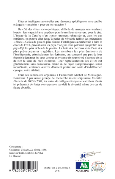 Elites et intelligentsias dans le monde caraïbe (9782296059726-back-cover)