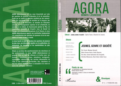 Agora - Débats / Jeunesses, Jeunes, genre et société (9782296018082-front-cover)