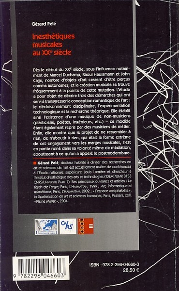 Inesthétiques musicales au XXème siècle (9782296046603-back-cover)