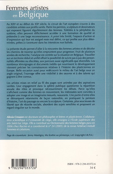 Femmes artistes en Belgique, XIXe et début XXe siècle (9782296033726-back-cover)