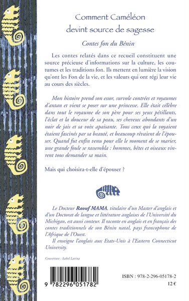 Comment Caméléon devint source de sagesse, Contes fon du Bénin (9782296051782-back-cover)