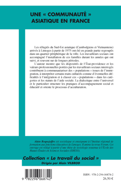 Une communauté asiatique en France, Le rôle des travailleurs sociaux dans l'acculturation (9782296068742-back-cover)