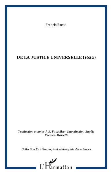 De la justice universelle (1622) (9782296010369-front-cover)