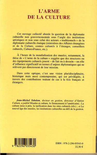 L'arme de la culture (9782296035430-back-cover)