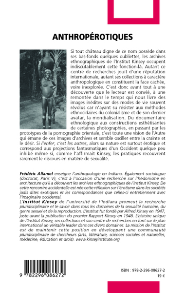 Anthropérotiques, Archives ethnographiques de l'institut Kinsey (9782296086272-back-cover)