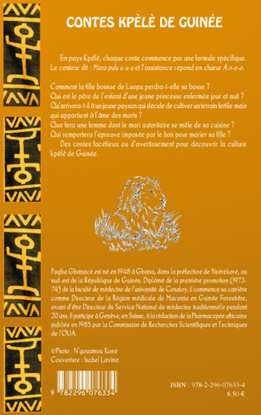 Contes Kpélé de Guinée (9782296076334-back-cover)