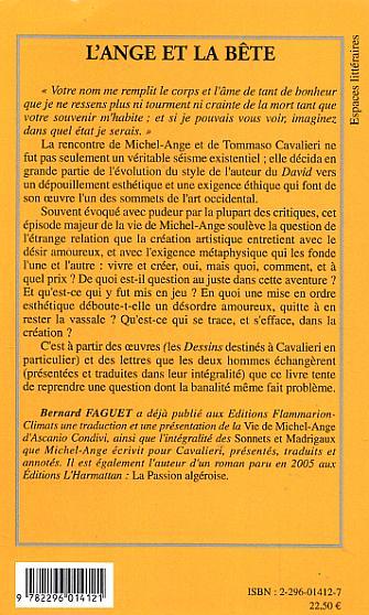 L'Ange et la Bête, Michel-Ange et Cavalieri (9782296014121-back-cover)