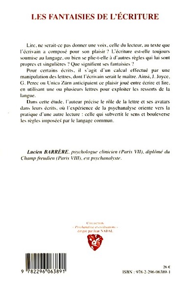 Les fantaisies de l'écriture (9782296063891-back-cover)